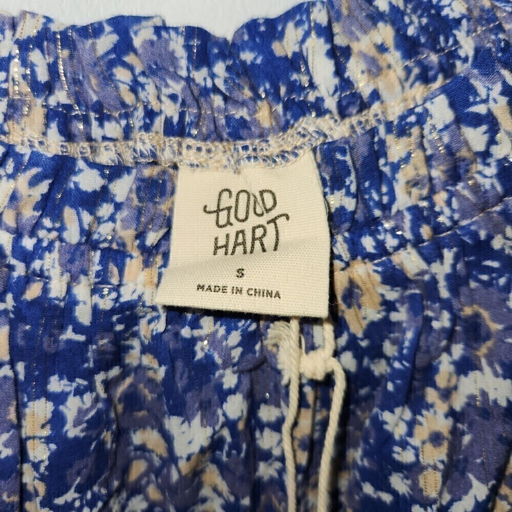 Good Hart x Matilda Jane Off Shoulder  Canyon Floral Off Shoulder Top Blue S - Picture 2 of 4